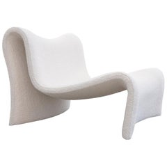 Midcentury Wave Chair, 20th Century, Dedar Milano Upholstery
