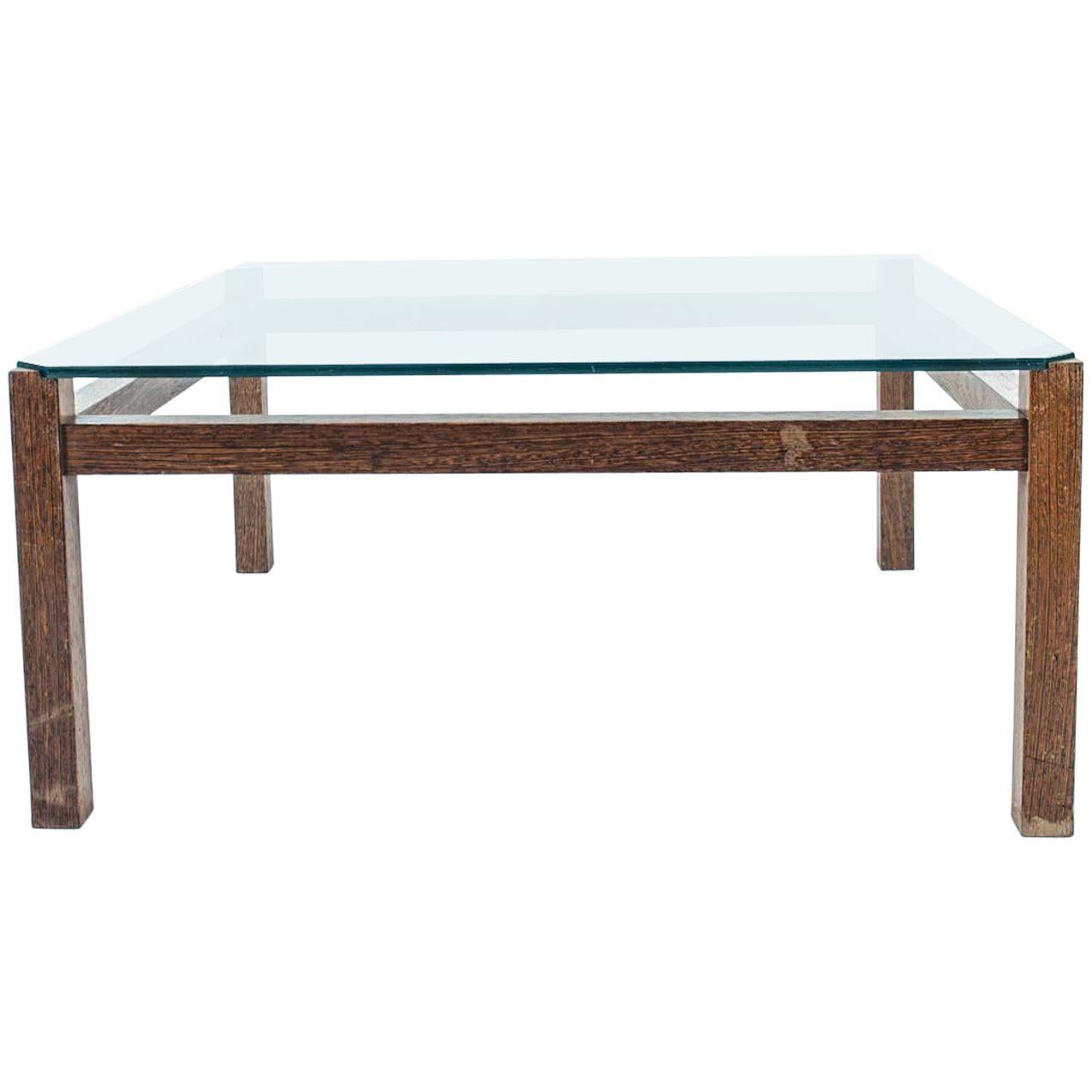 Midcentury Wengé and Glass Coffee Table designed by Kho Liang Ie for Artifort