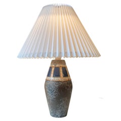 Used Midcentury Western Germany Ceramic Table Lamp in Earthy Lava Ash Glazes
