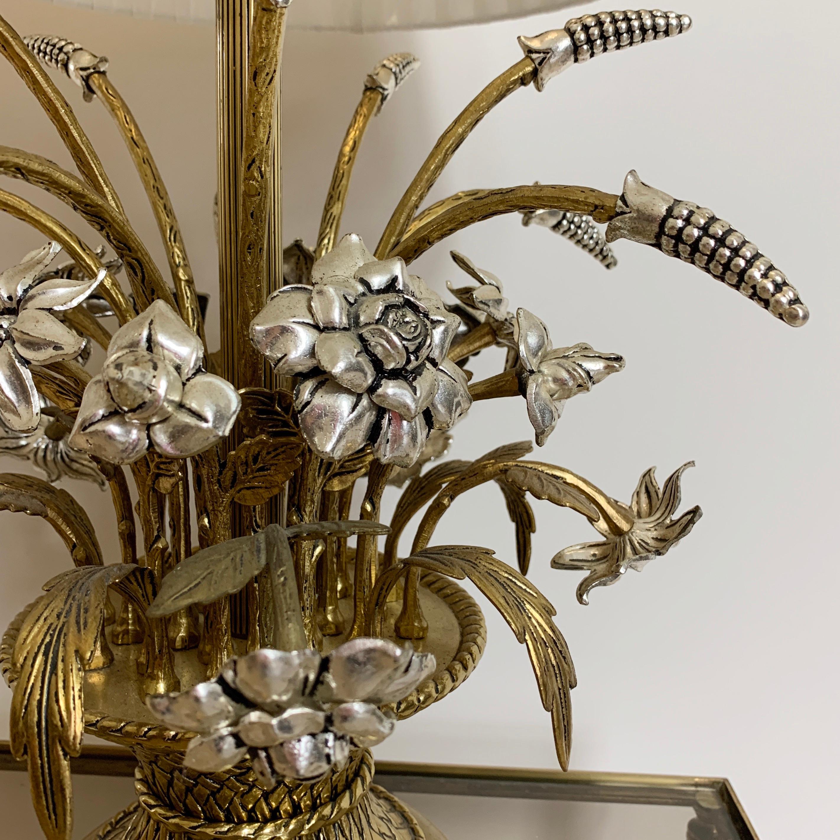 Midcentury Wheat Sheaf/Flowers Lamp Attributed to Peris Andreu 1
