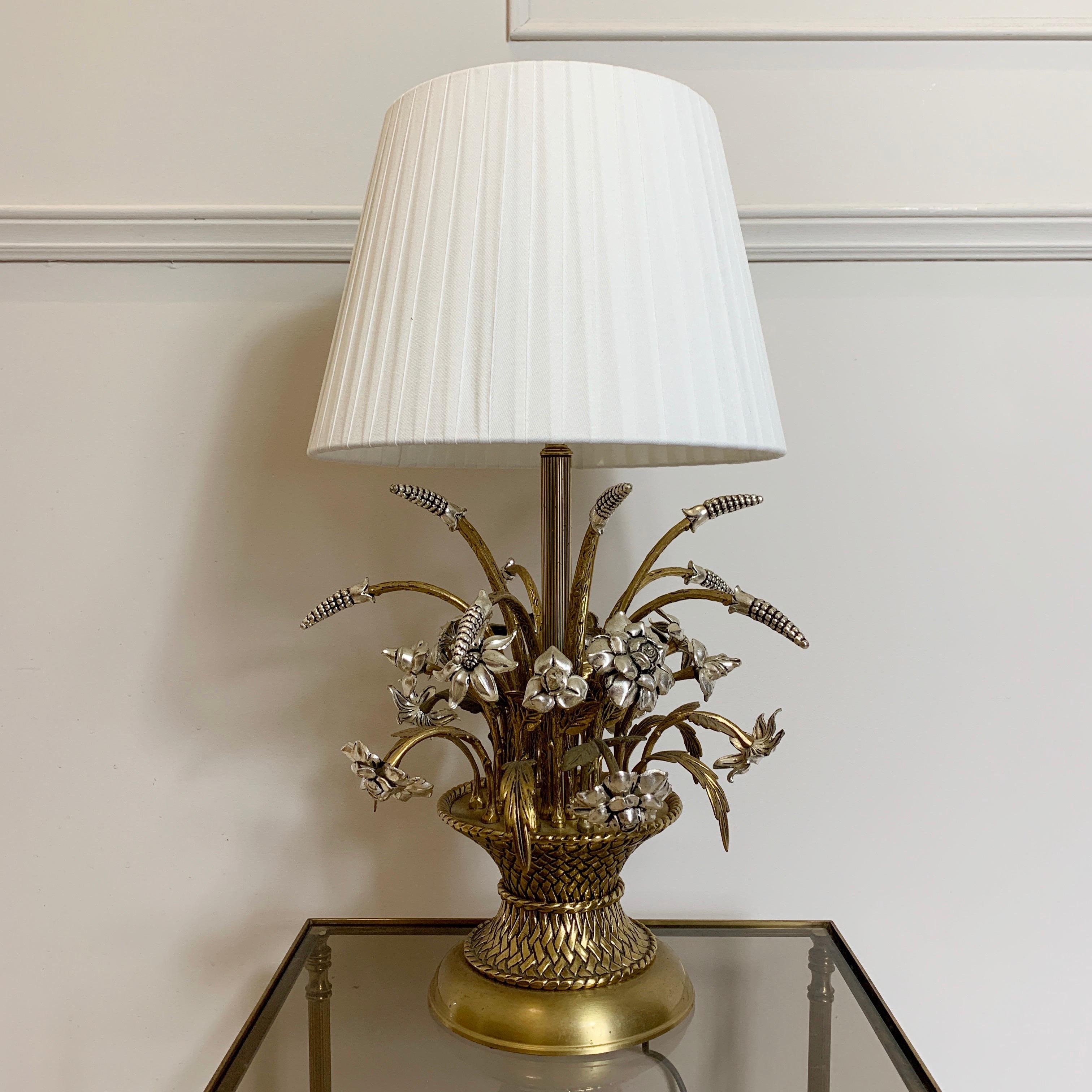 Spanish Midcentury Wheat Sheaf/Flowers Lamp Attributed to Peris Andreu