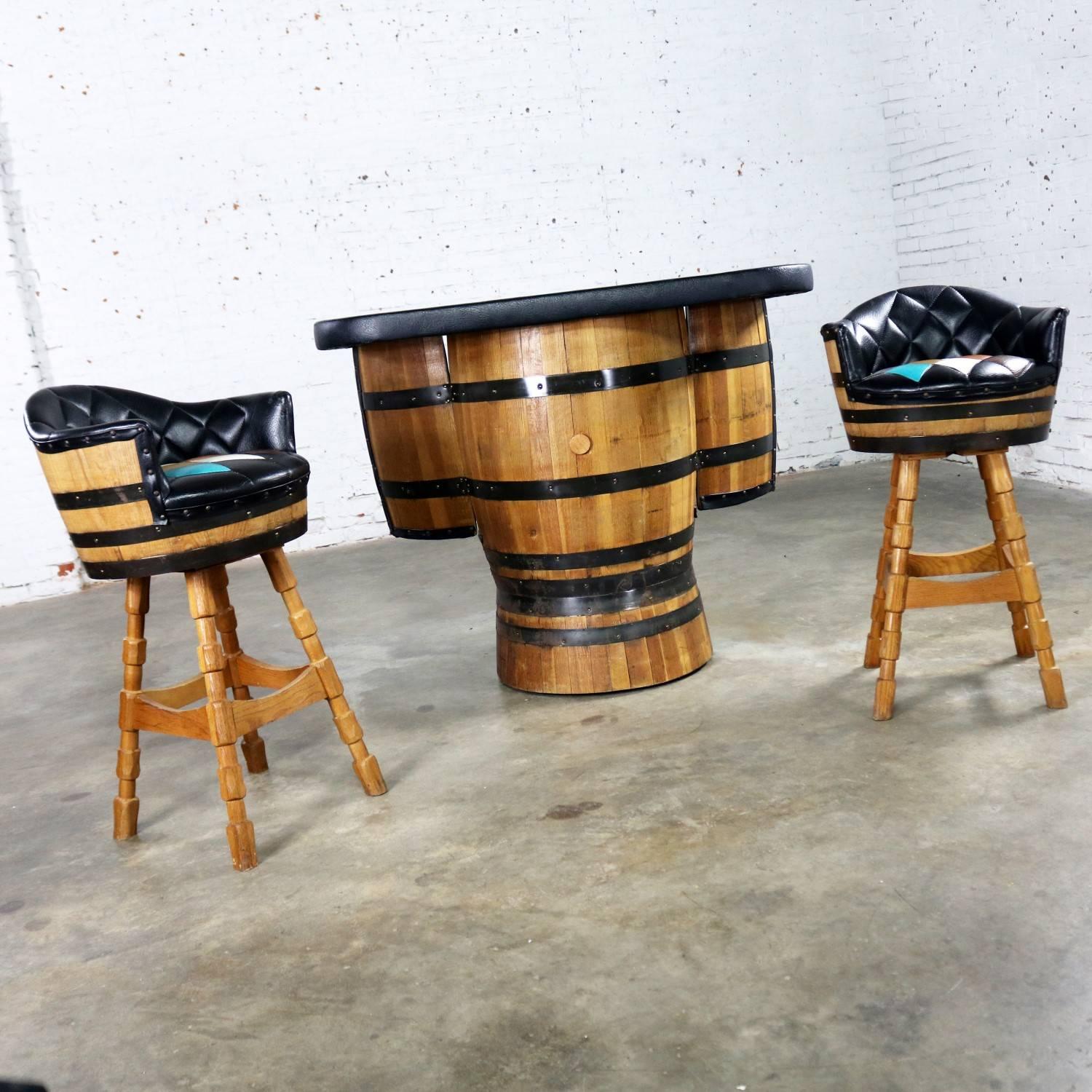 vintage barrel bar stools