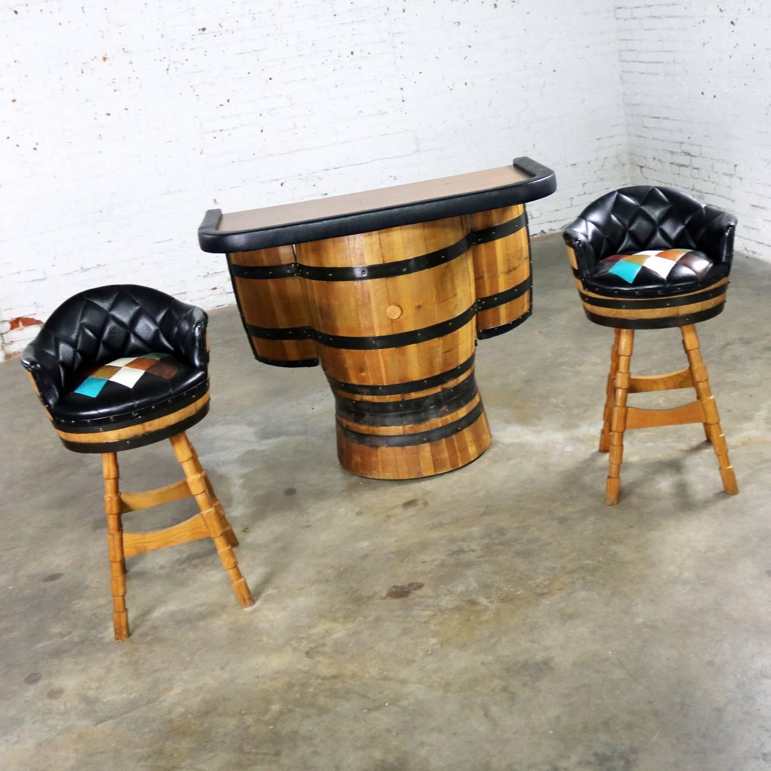 whisky barrel bar stools