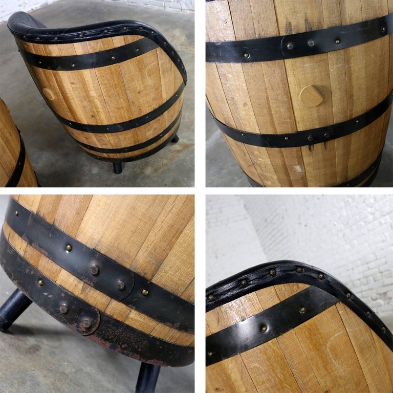 Midcentury Whiskey Barrel Swivel Barrel Chairs by Brothers of Kentucky