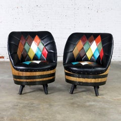 Midcentury Whiskey Barrel Swivel Barrel Chairs by Brothers of Kentucky, a Pair