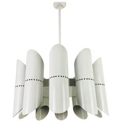 Midcentury White 10-Arm Space Age Chandelier, 1960s