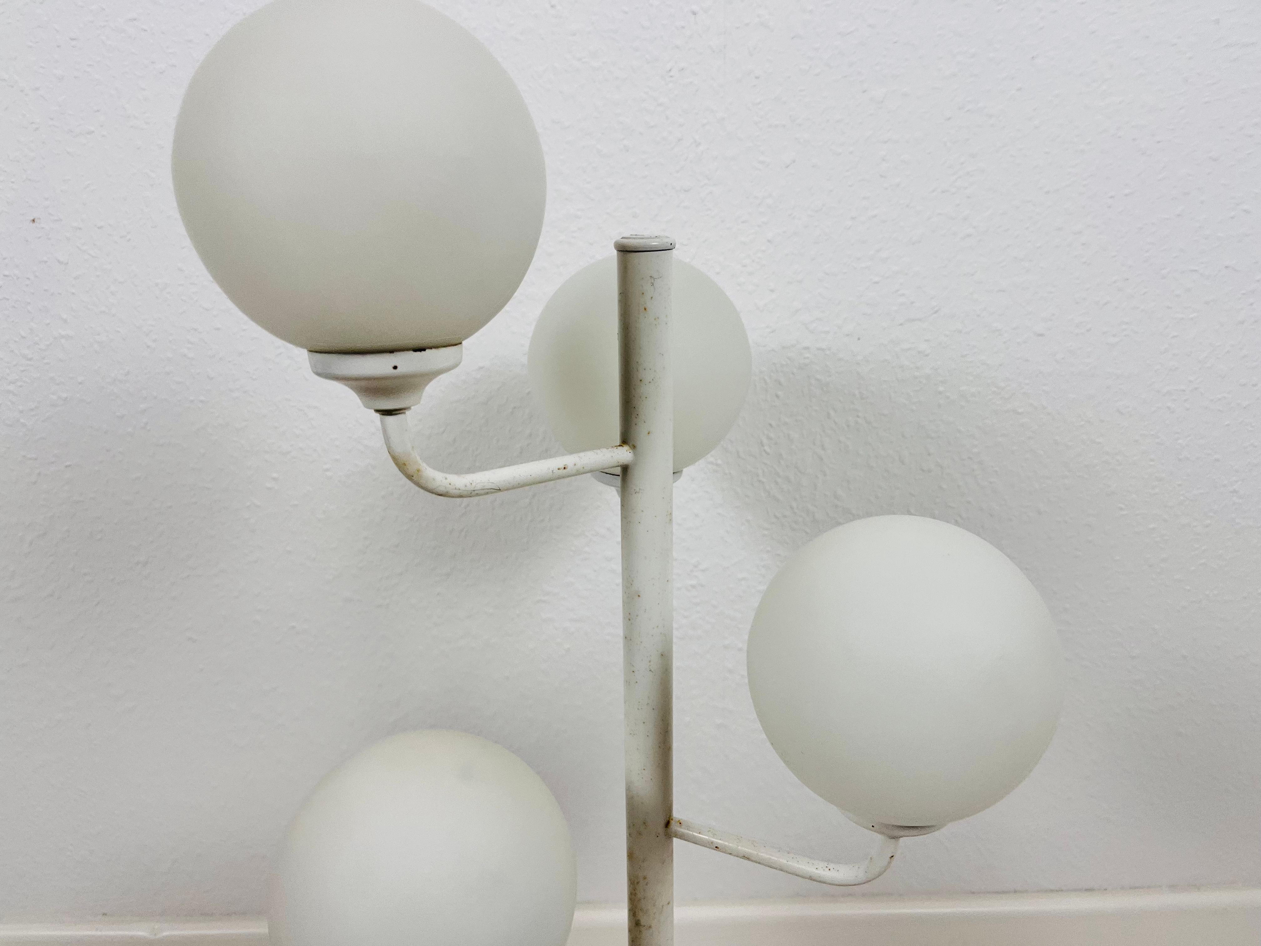 Mid-Century Modern Midcentury White 4-Arm Space Age Floor Lamp, Germany, 1960s For Sale