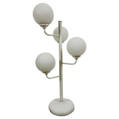 Lampadaire blanc à 4 bras de l'ère spatiale, Allemagne, années 1960