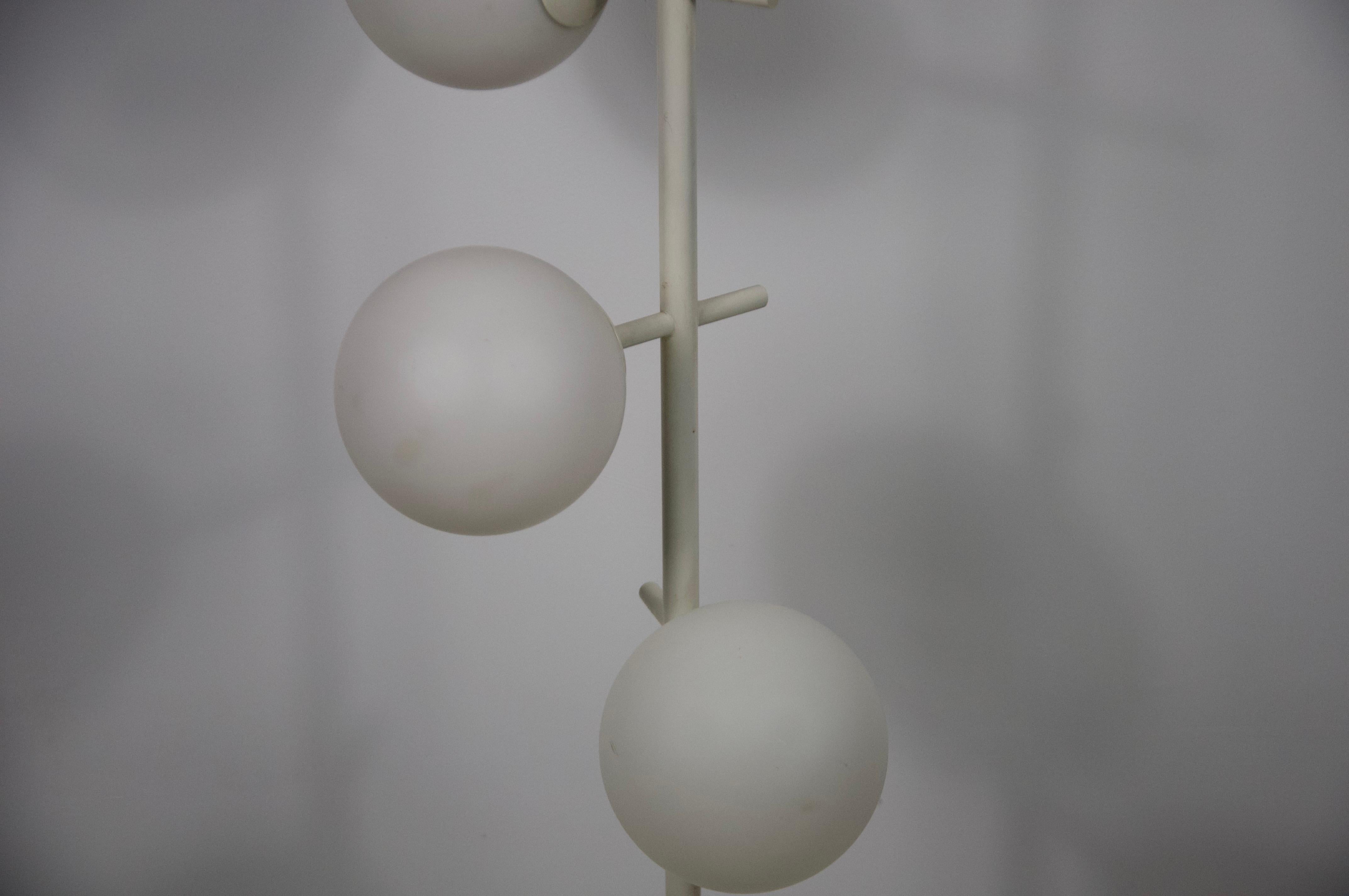 Midcentury White 6-Arm Space Age Floor Lamp by Max Bill for Temde 1960s 1