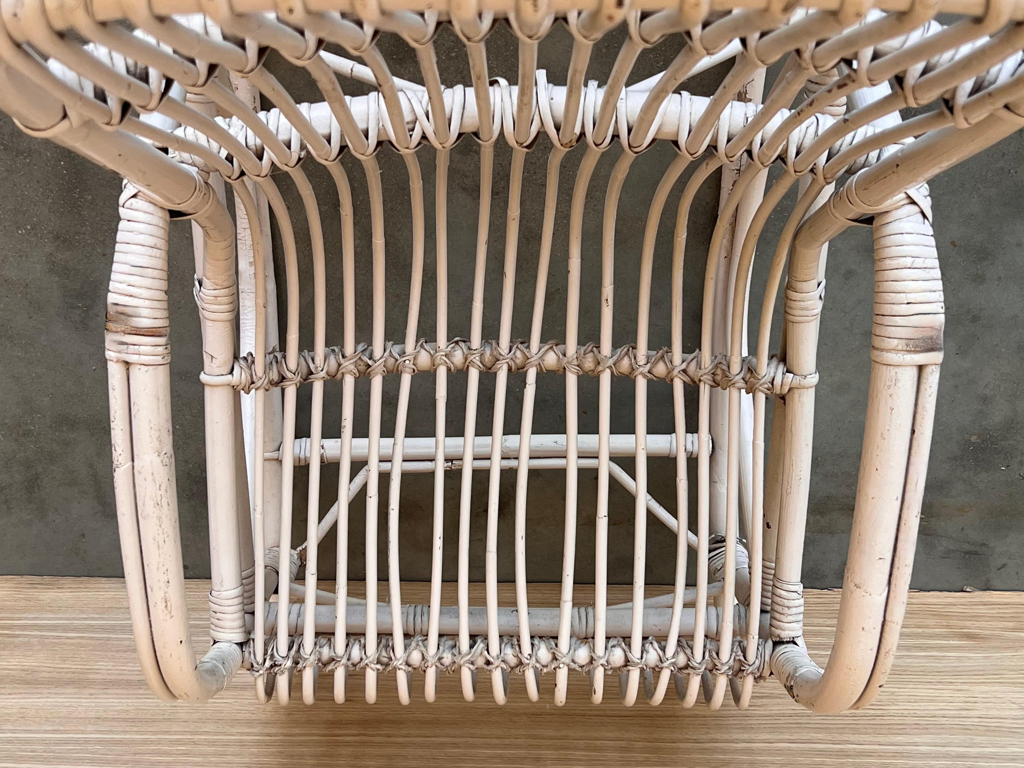 Sedie a dondolo in bambù bianco del Medioevo nello stile di Franco Albini, Italia in vendita 5