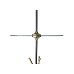 Midcentury White Black Metal Italian Floor Lamp, 1960