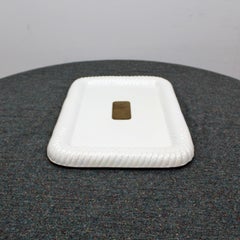 Midcentury White Ceramic Tray by Tommaso Barbi, Italy, 1970s