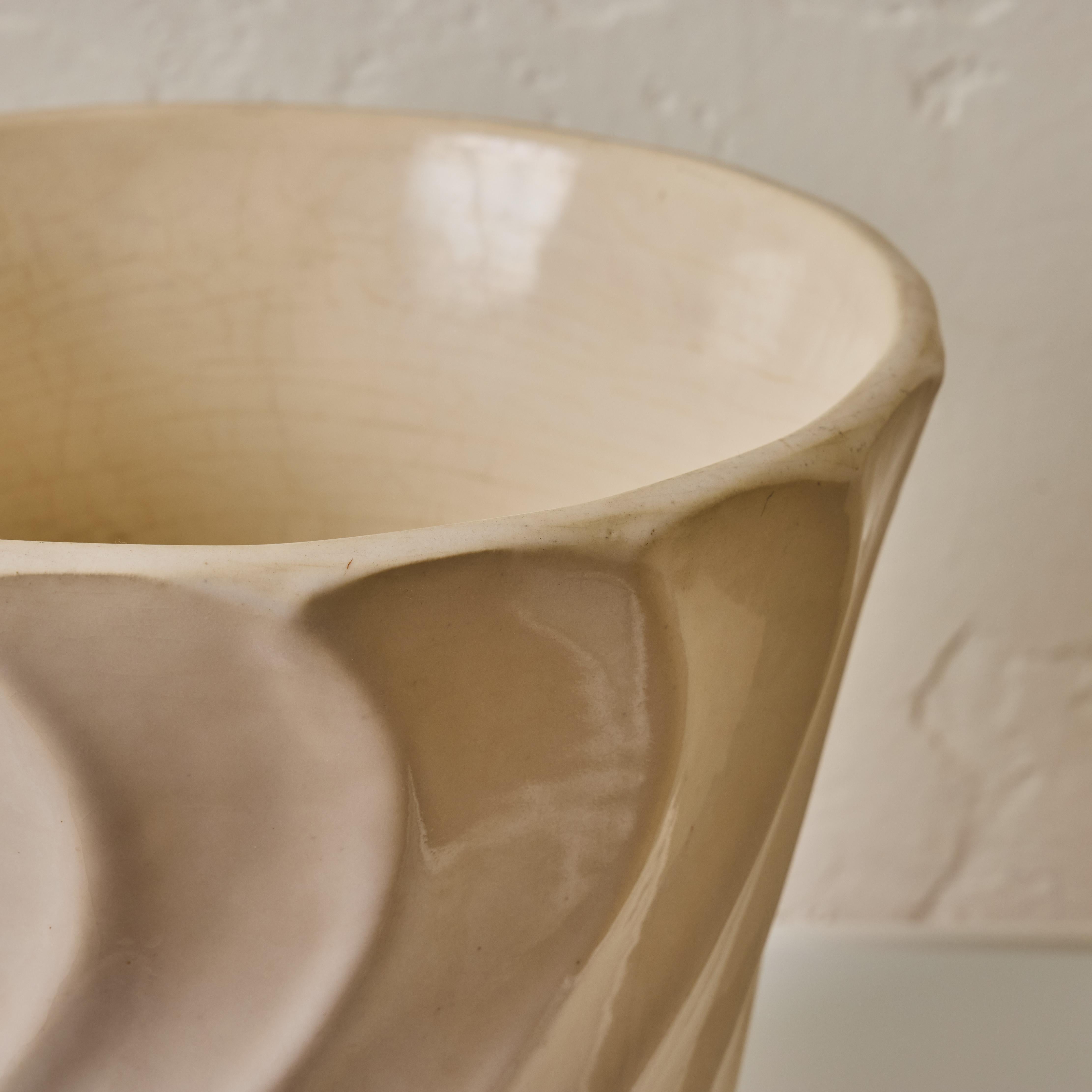 Américain Jardinière Bauer en céramique blanche émaillée du milieu du siècle dernier en vente