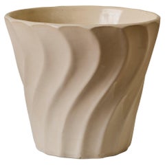 Midcentury White Glazed Ceramic Bauer Planter