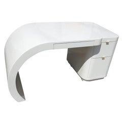 Midcentury White Lacquered Desk