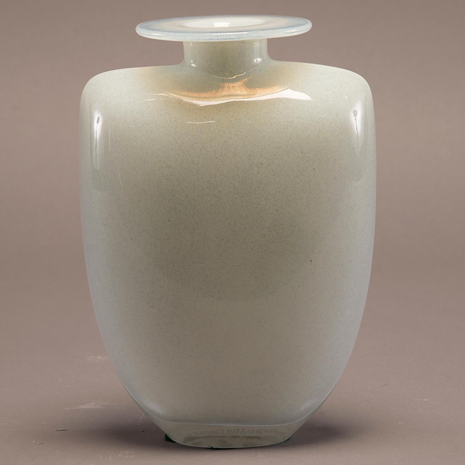 Mid-Century Modern Midcentury White Murano Glass Vase