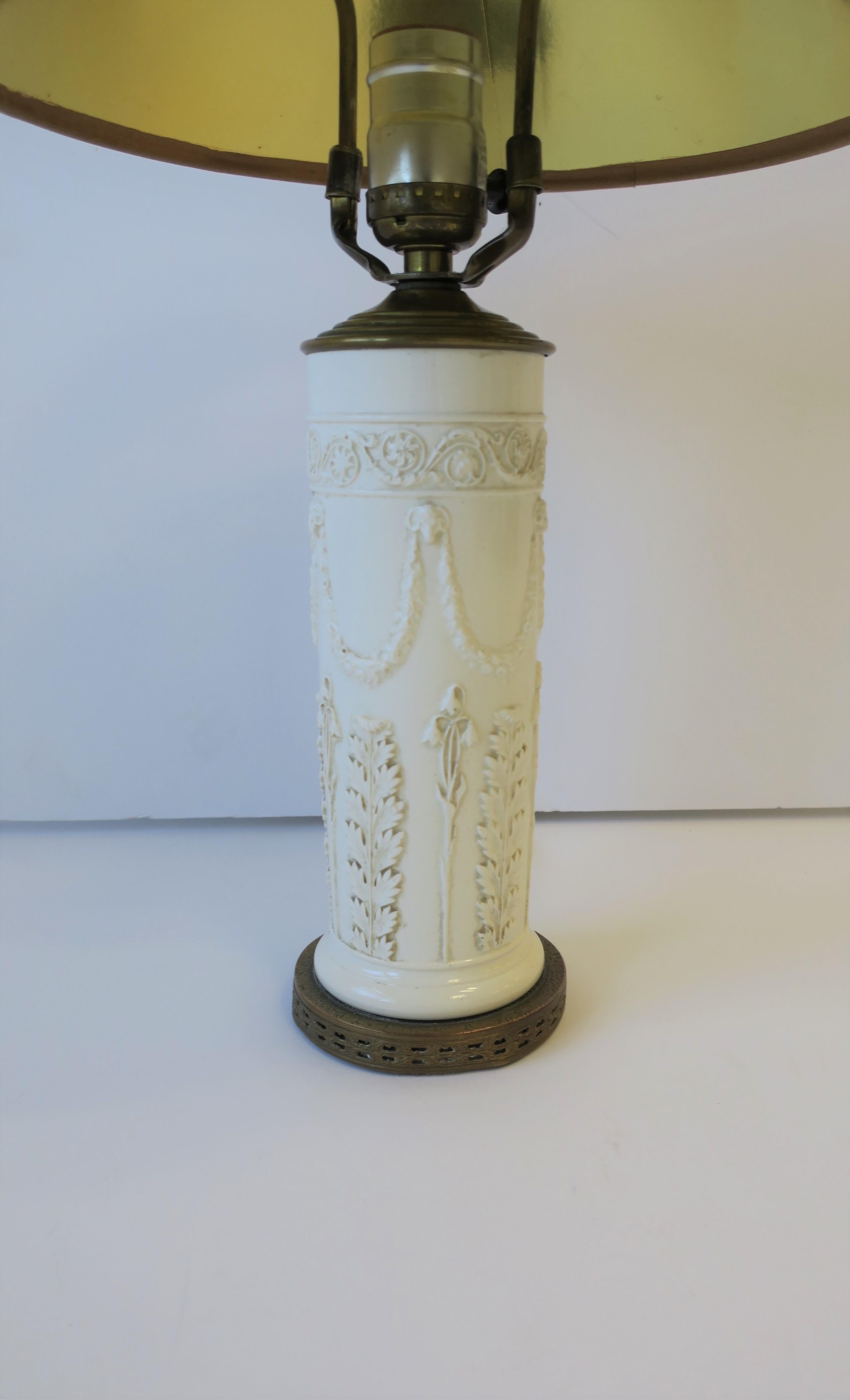 Ceramic Wedgwood White Regency Rams Head Table or Desk Lamp