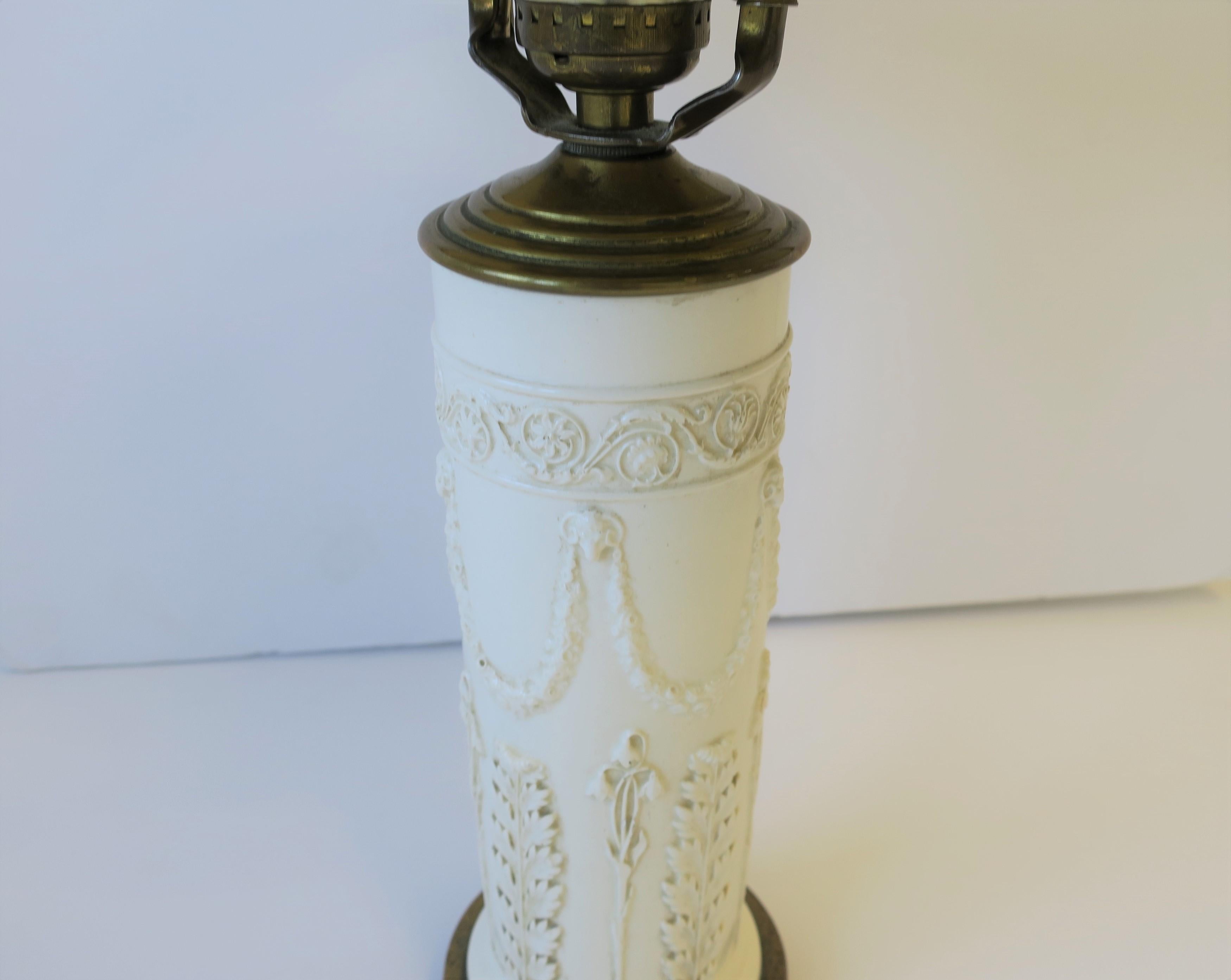 Wedgwood White Regency Rams Head Table or Desk Lamp 1