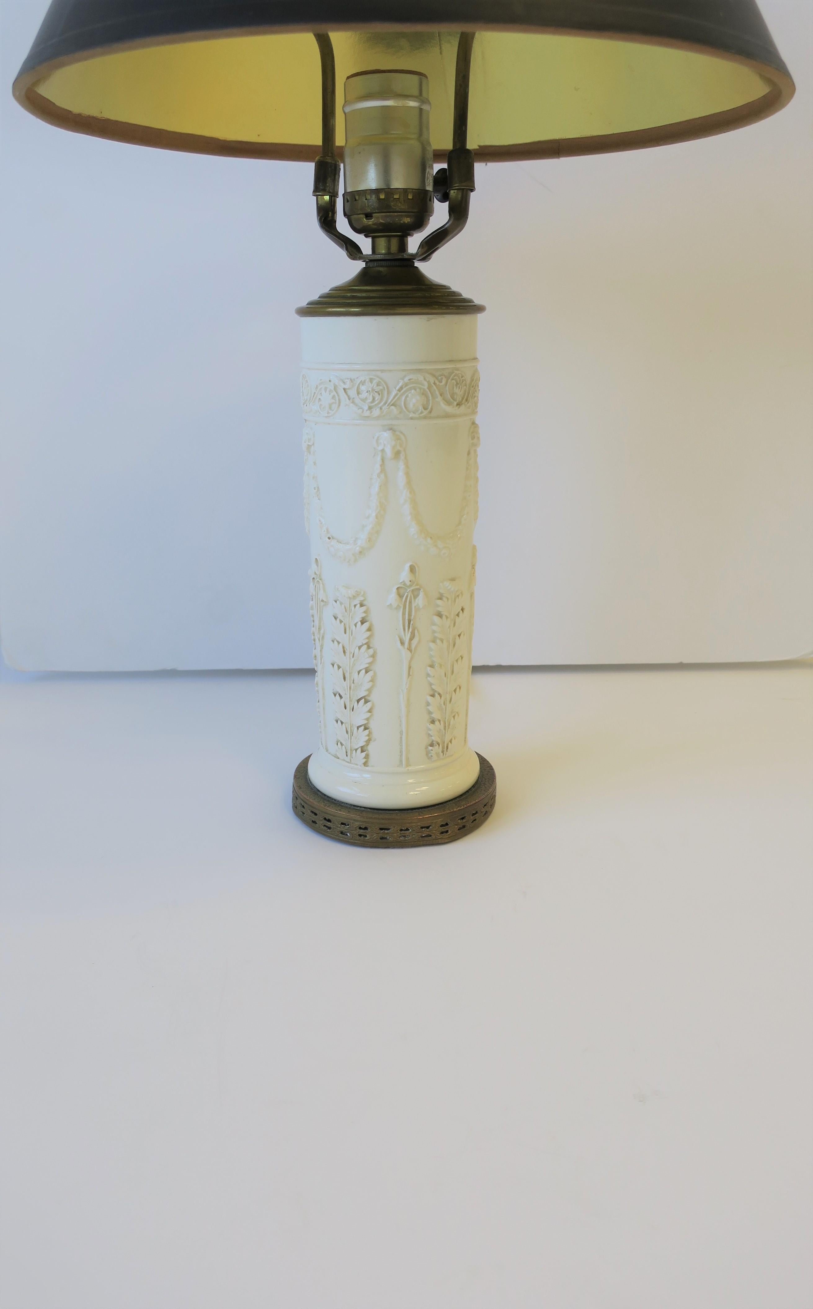 20th Century Wedgwood White Regency Rams Head Table or Desk Lamp