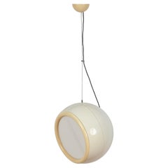 Midcentury White "Pallade" Adjustable Chandelier, by Artemide, Italy 1960s