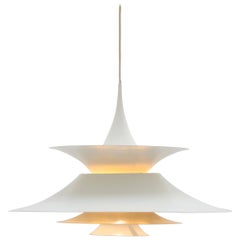 Midcentury White Pendant Lamp by Eric Balslev for Fog & Mørup, Denmark