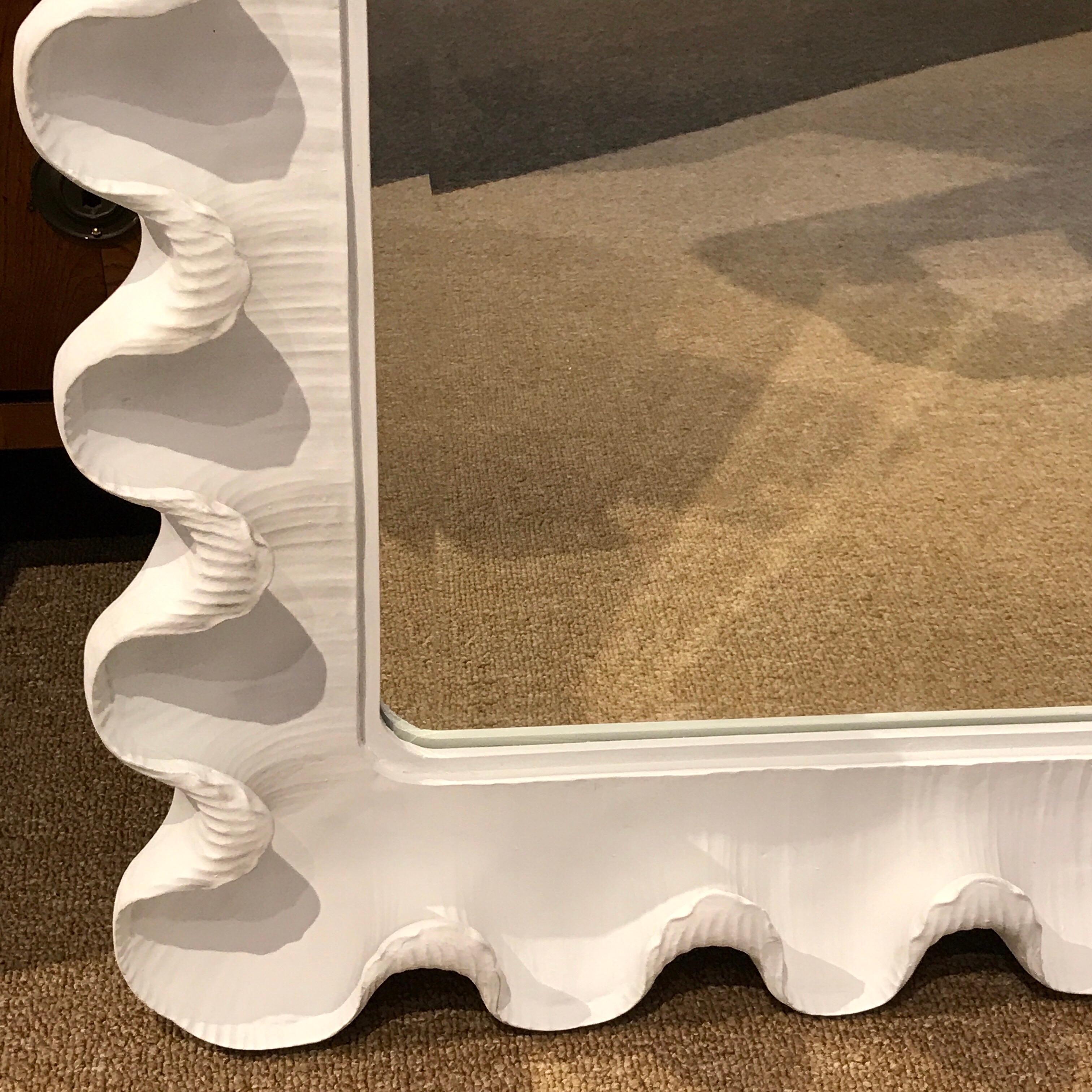 white scallop mirror