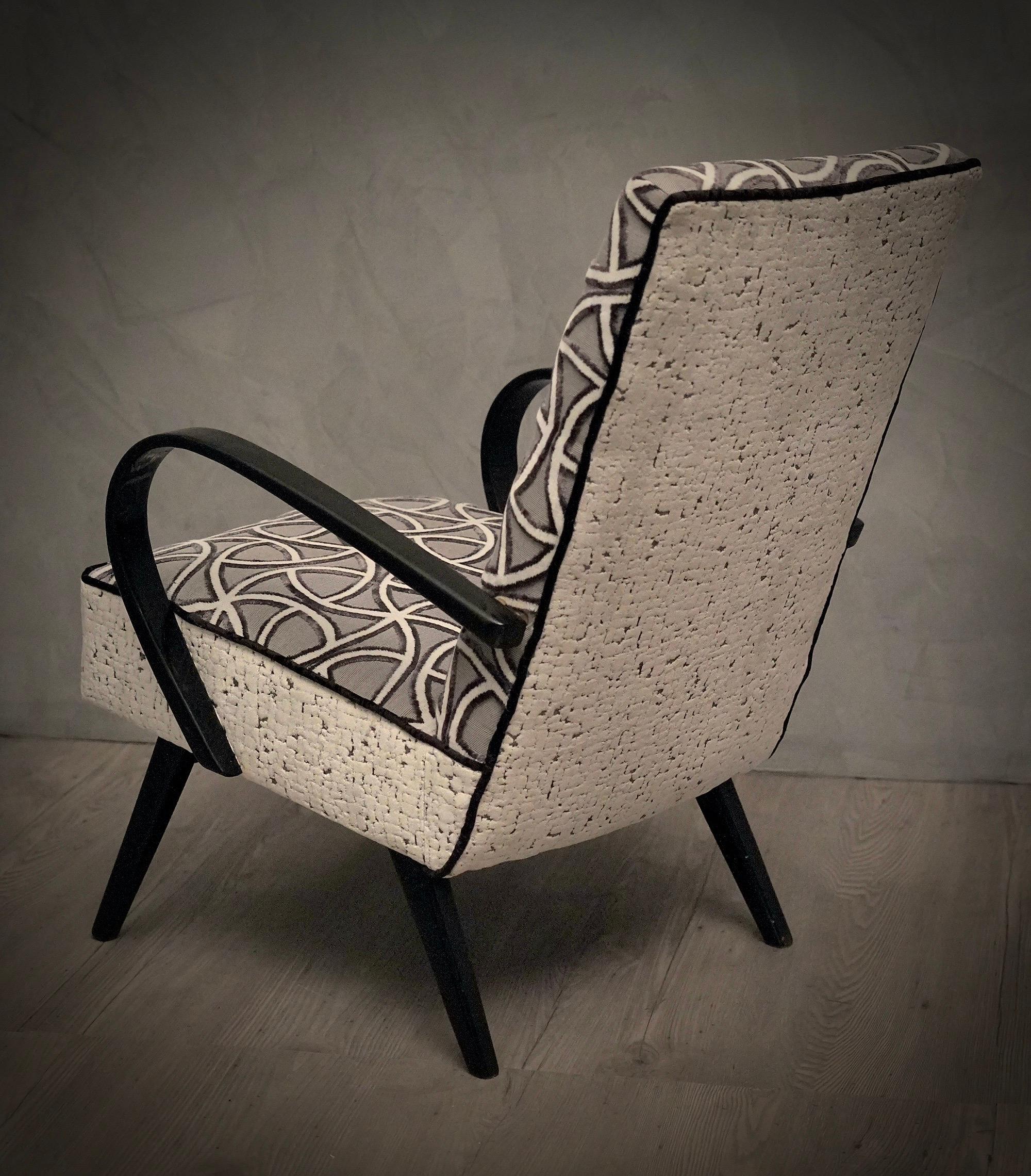 Mid-20th Century Midcentury White Velvet and Beech Wood Italian Club Armchairs, 1950 For Sale