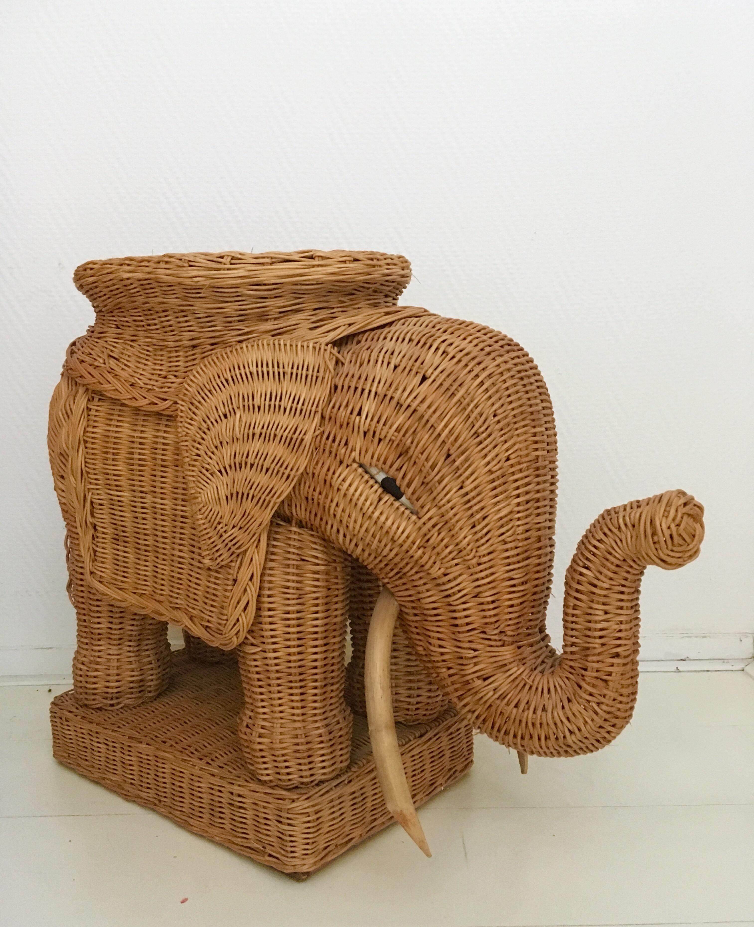 wicker elephant table