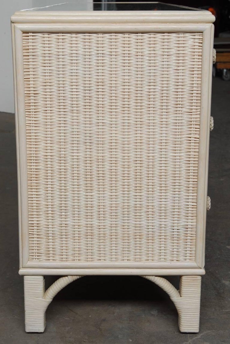 Midcentury Wicker Rattan Dresser by Woodard at 1stDibs
