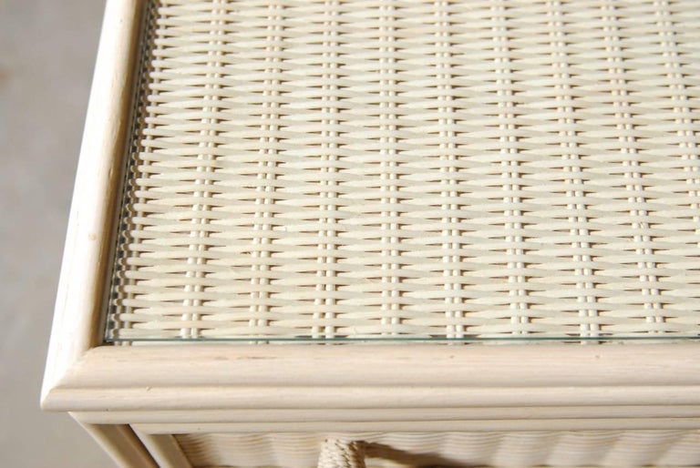 Midcentury Wicker Rattan Dresser by Woodard at 1stDibs