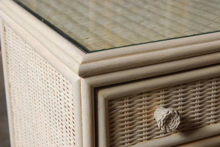 Midcentury Wicker Rattan Dresser by Woodard at 1stDibs