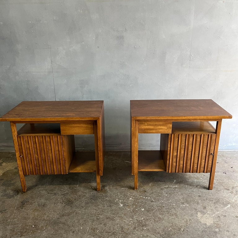 Brass Midcentury Widdicomb Night Stands or Side Tables For Sale