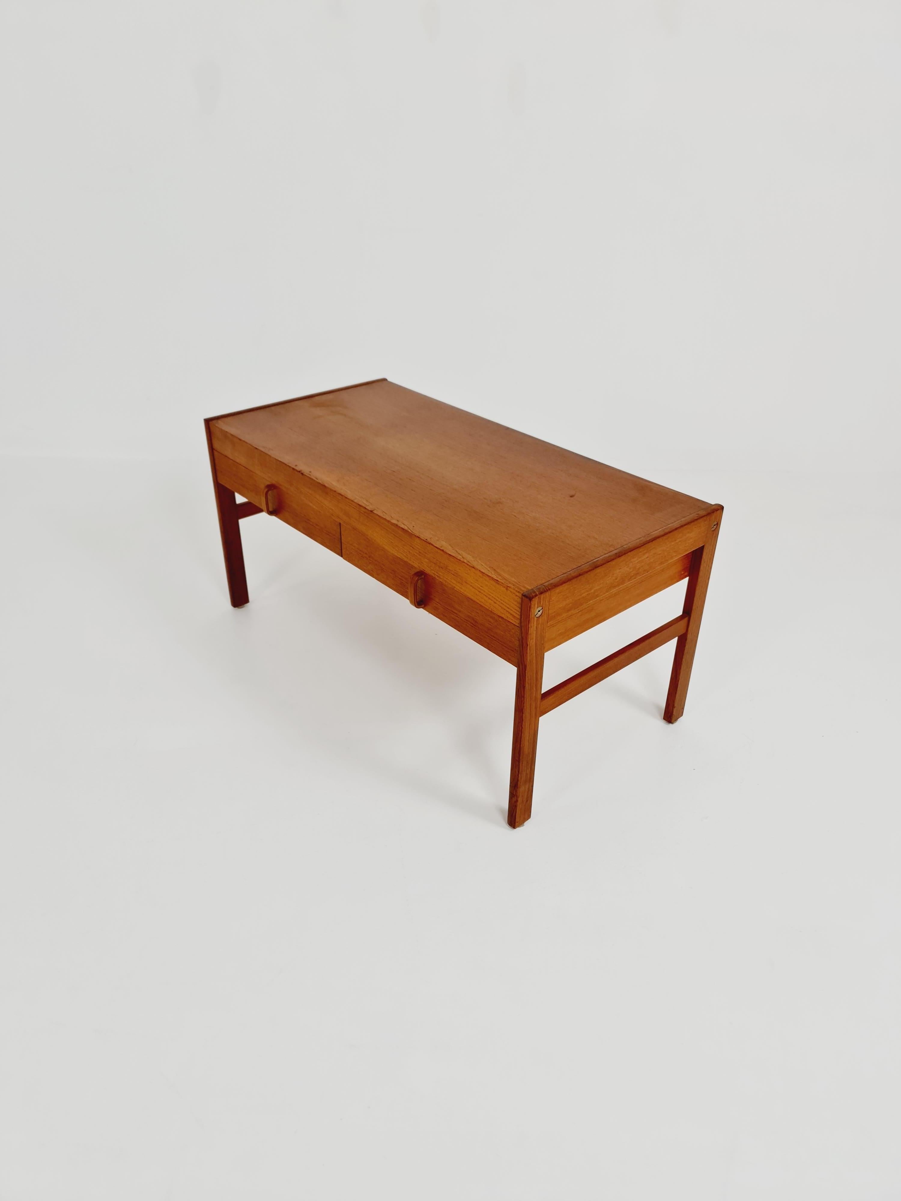 Mid-Century Modern Midcentury wide Danish teak vintage Side table/ Bedside table/ Night stand, 1960 For Sale