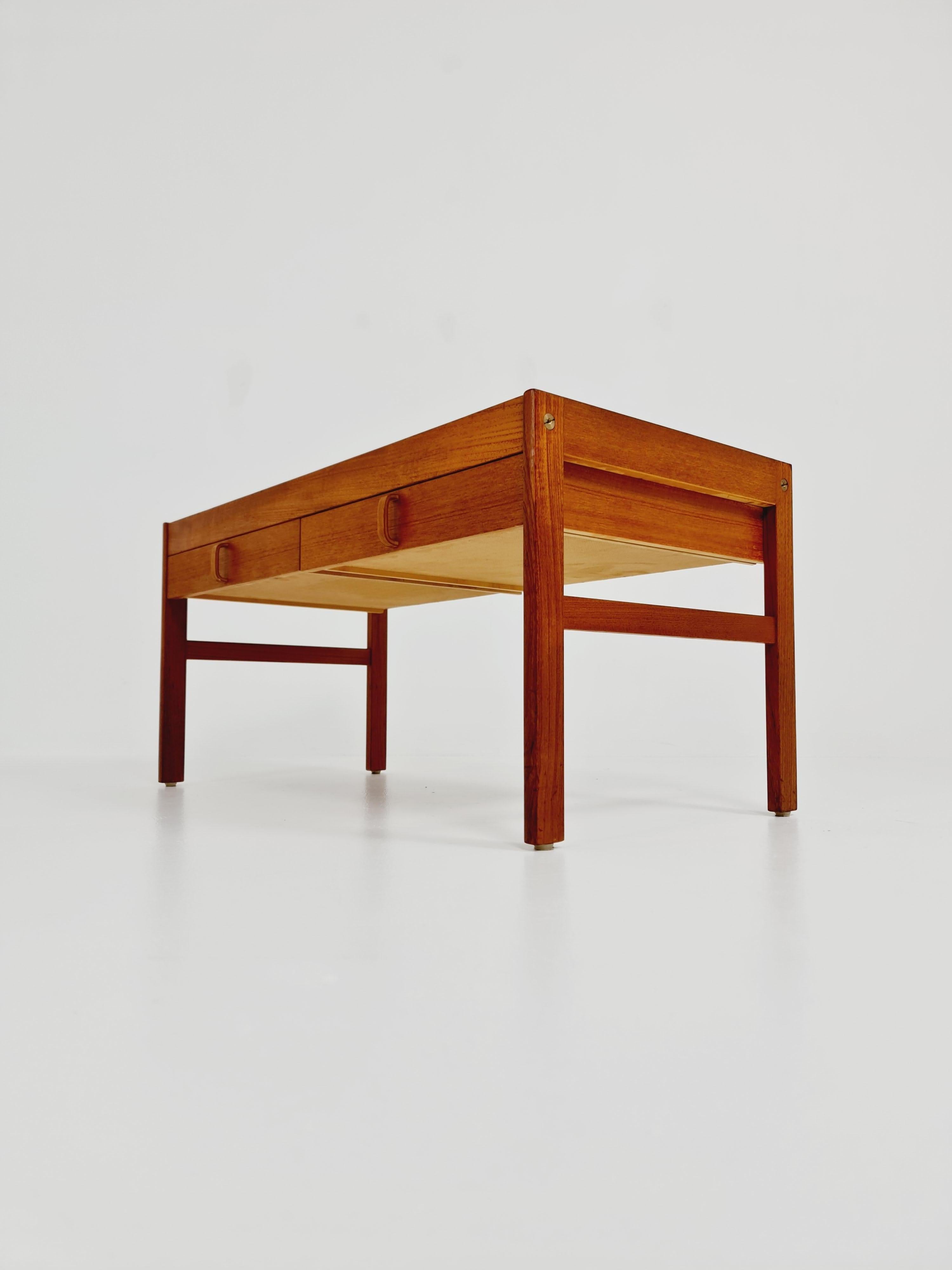 Mid-20th Century Midcentury wide Danish teak vintage Side table/ Bedside table/ Night stand, 1960 For Sale