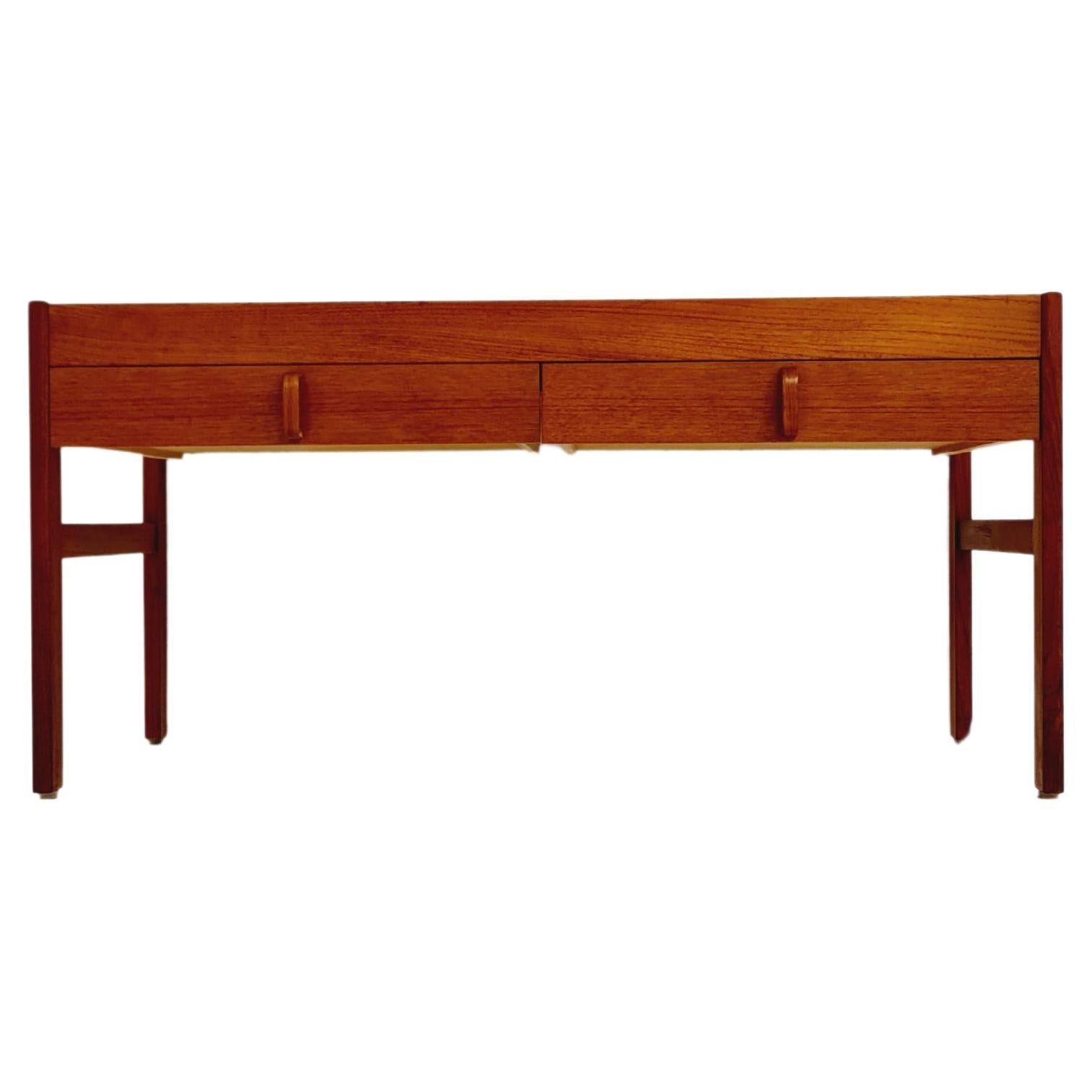 Midcentury wide Danish teak vintage Side table/ Bedside table/ Night stand, 1960 For Sale