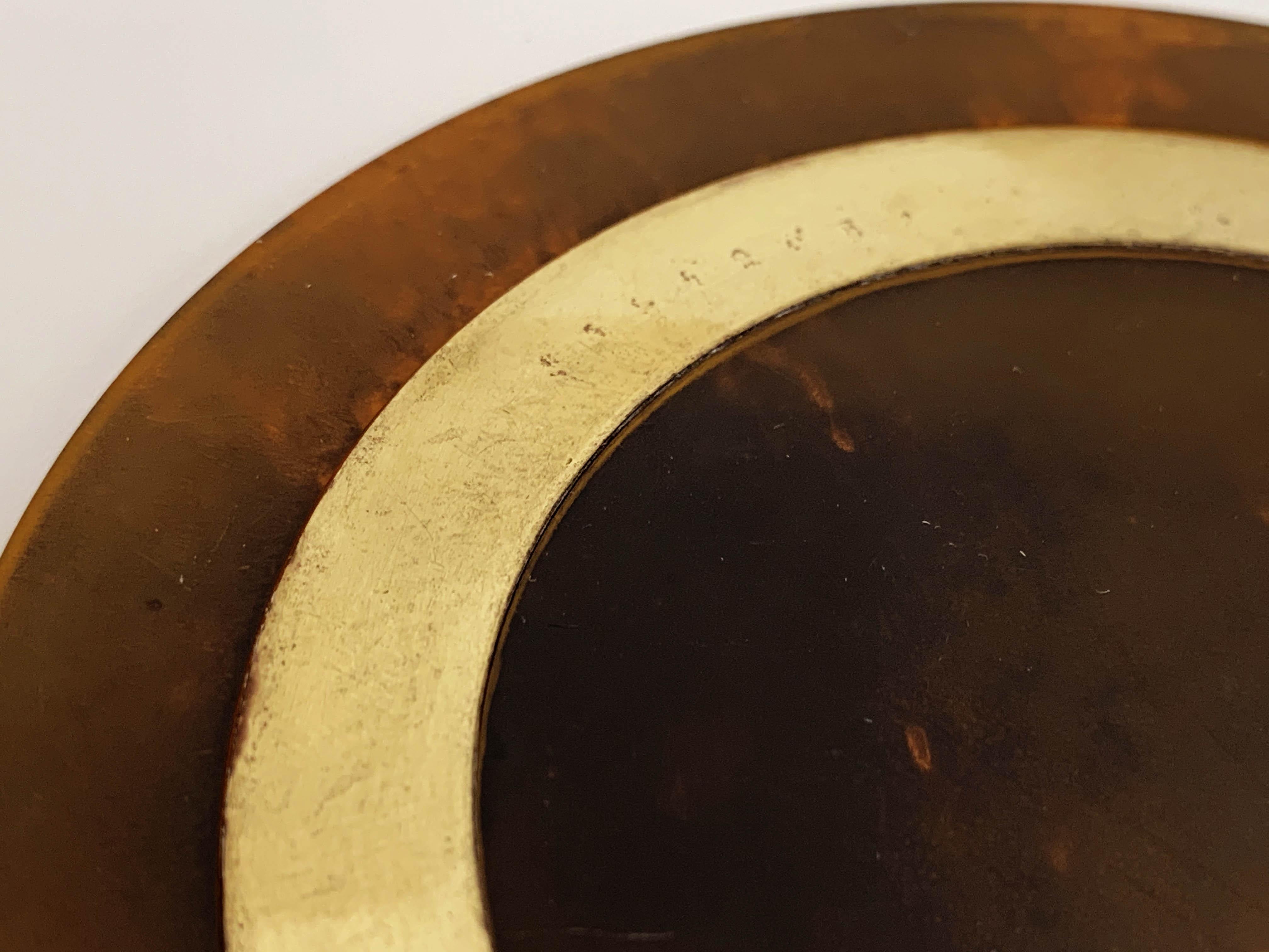 Midcentury Willy Rizzo Coasters Plexiglass and Brass, Italy, 1970s In Good Condition In Roma, IT