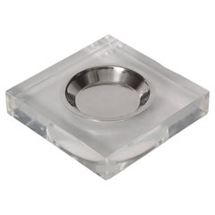 Midcentury Willy Rizzo Lucite and Chrome Vide-Poche or Ashtray, Italy 1970s