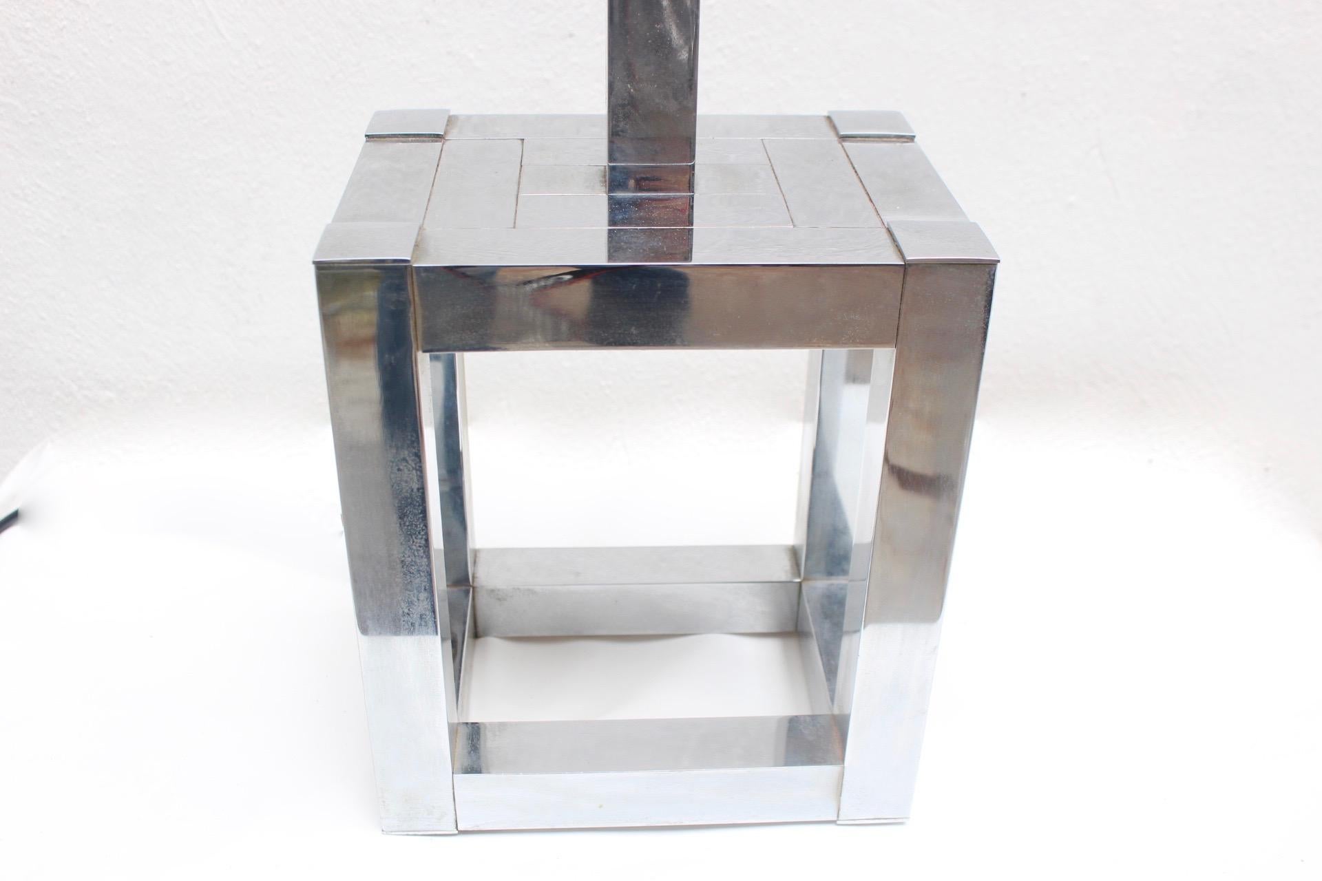 Midcentury Willy Rizzo Sculptural Cubic Sculptural Table Lamp for Lumica, 1970s For Sale 3