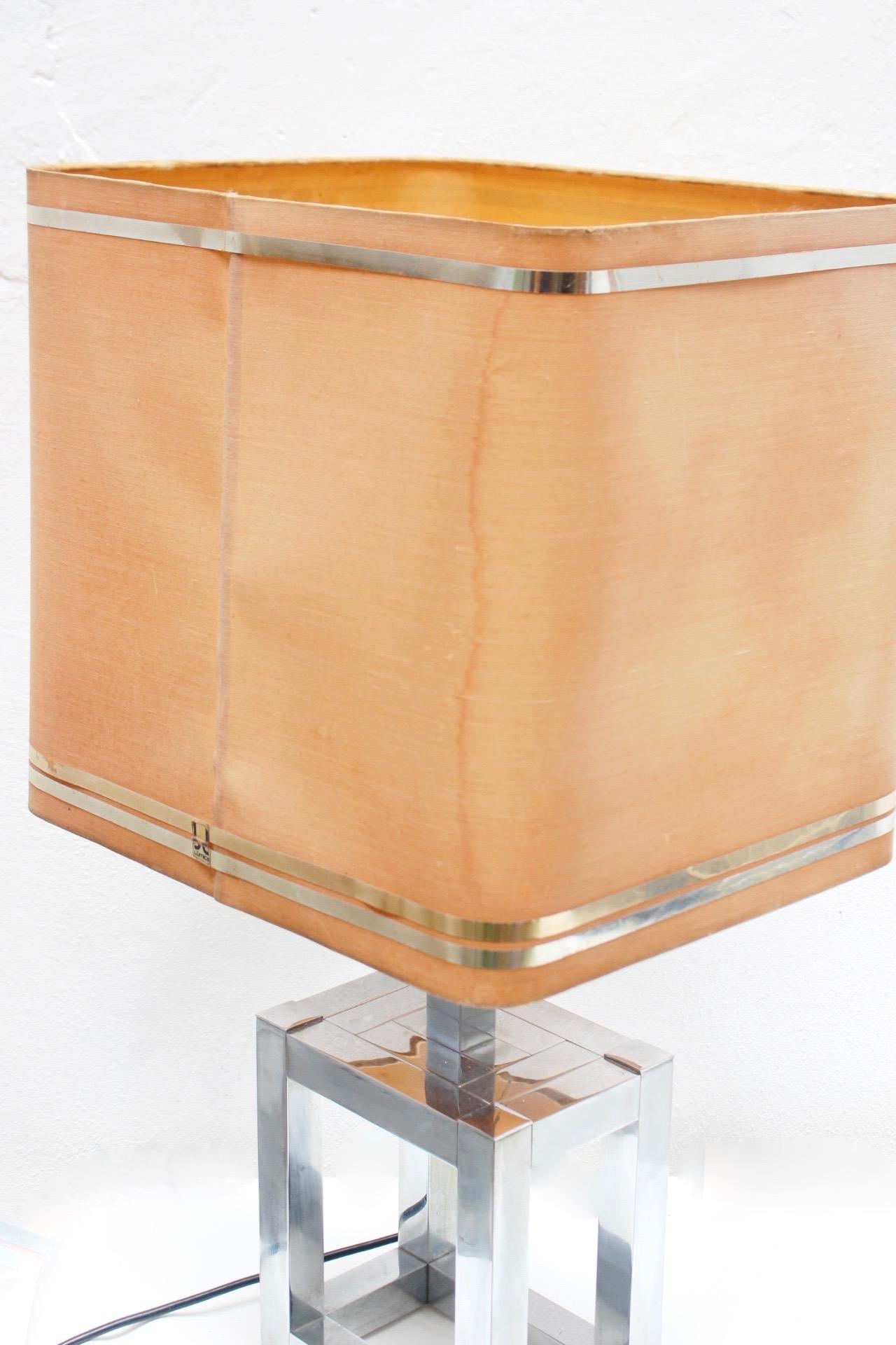 Midcentury Willy Rizzo Sculptural Cubic Sculptural Table Lamp for Lumica, 1970s For Sale 8