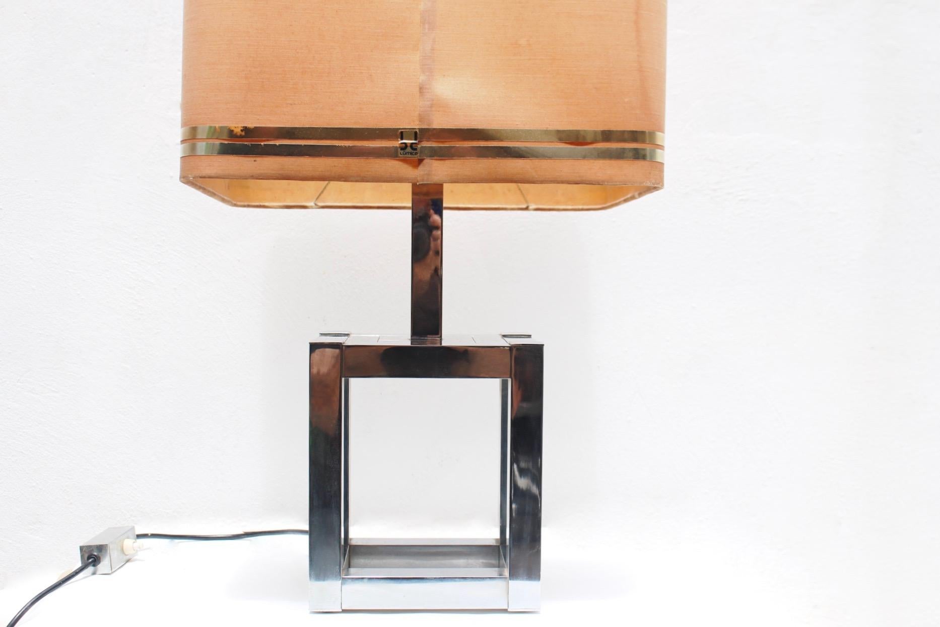 Midcentury Willy Rizzo Sculptural Cubic Sculptural Table Lamp for Lumica, 1970s For Sale 9