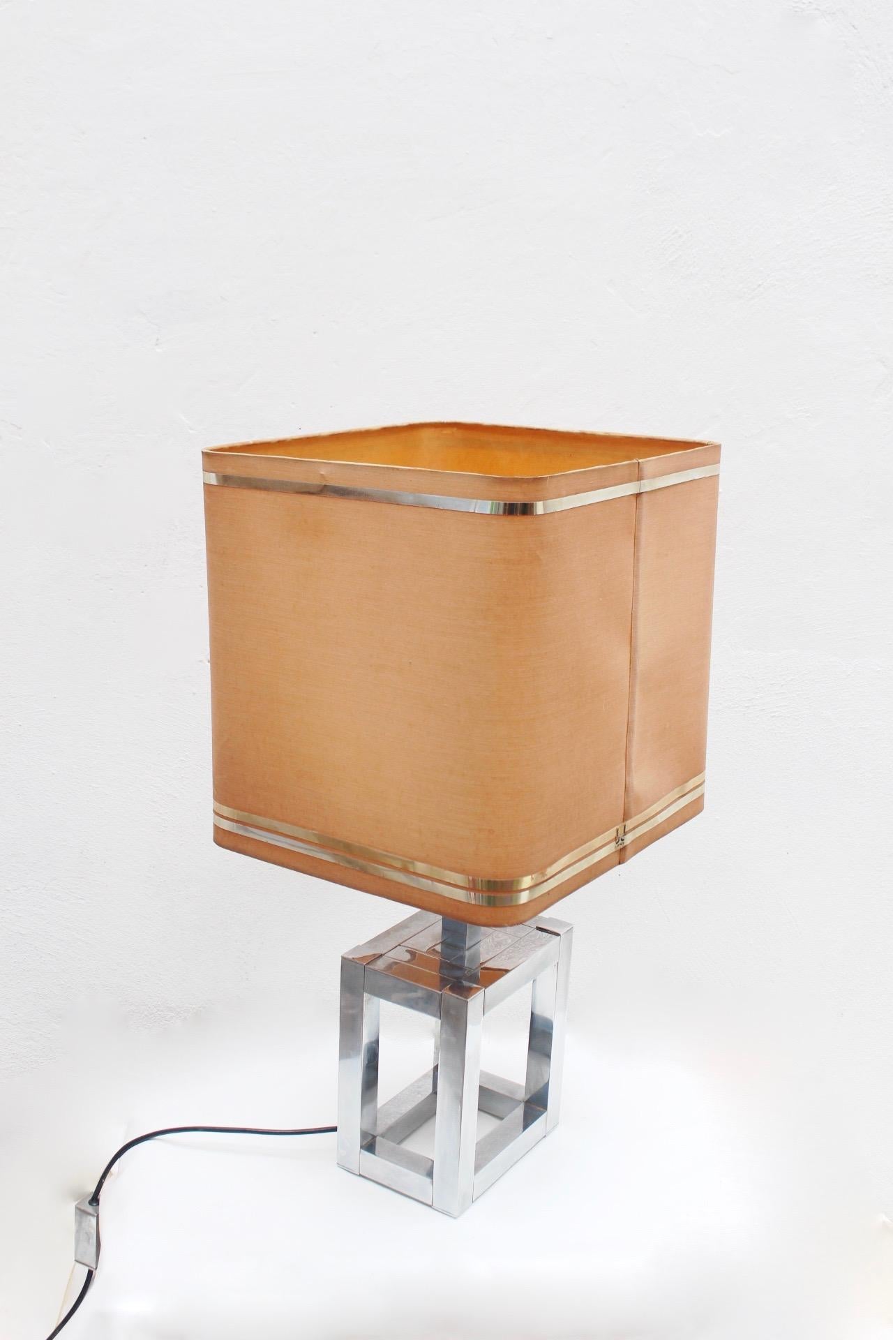 Mid-Century Modern Midcentury Willy Rizzo Sculptural Cubic Sculptural Table Lamp for Lumica, 1970s For Sale