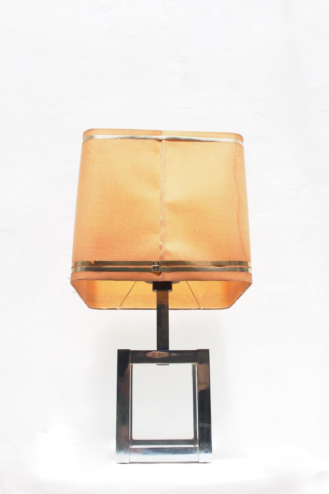 Late 20th Century Midcentury Willy Rizzo Sculptural Cubic Sculptural Table Lamp for Lumica, 1970s For Sale