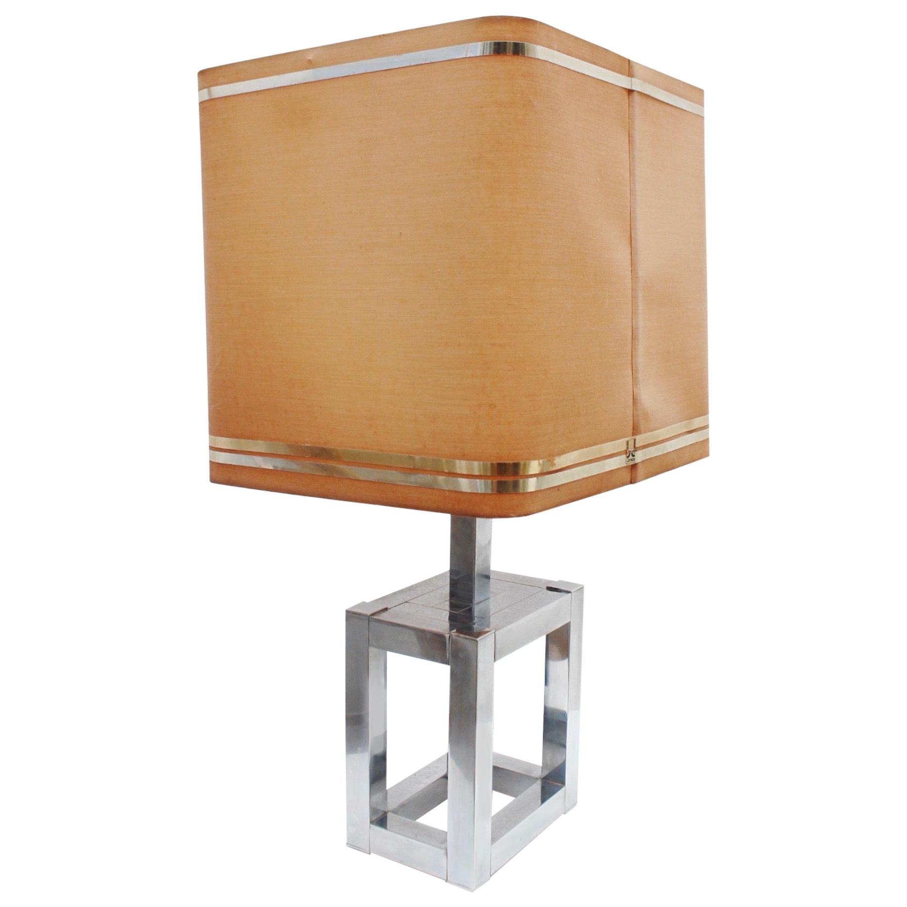 Midcentury Willy Rizzo Sculptural Cubic Sculptural Table Lamp for Lumica, 1970s For Sale