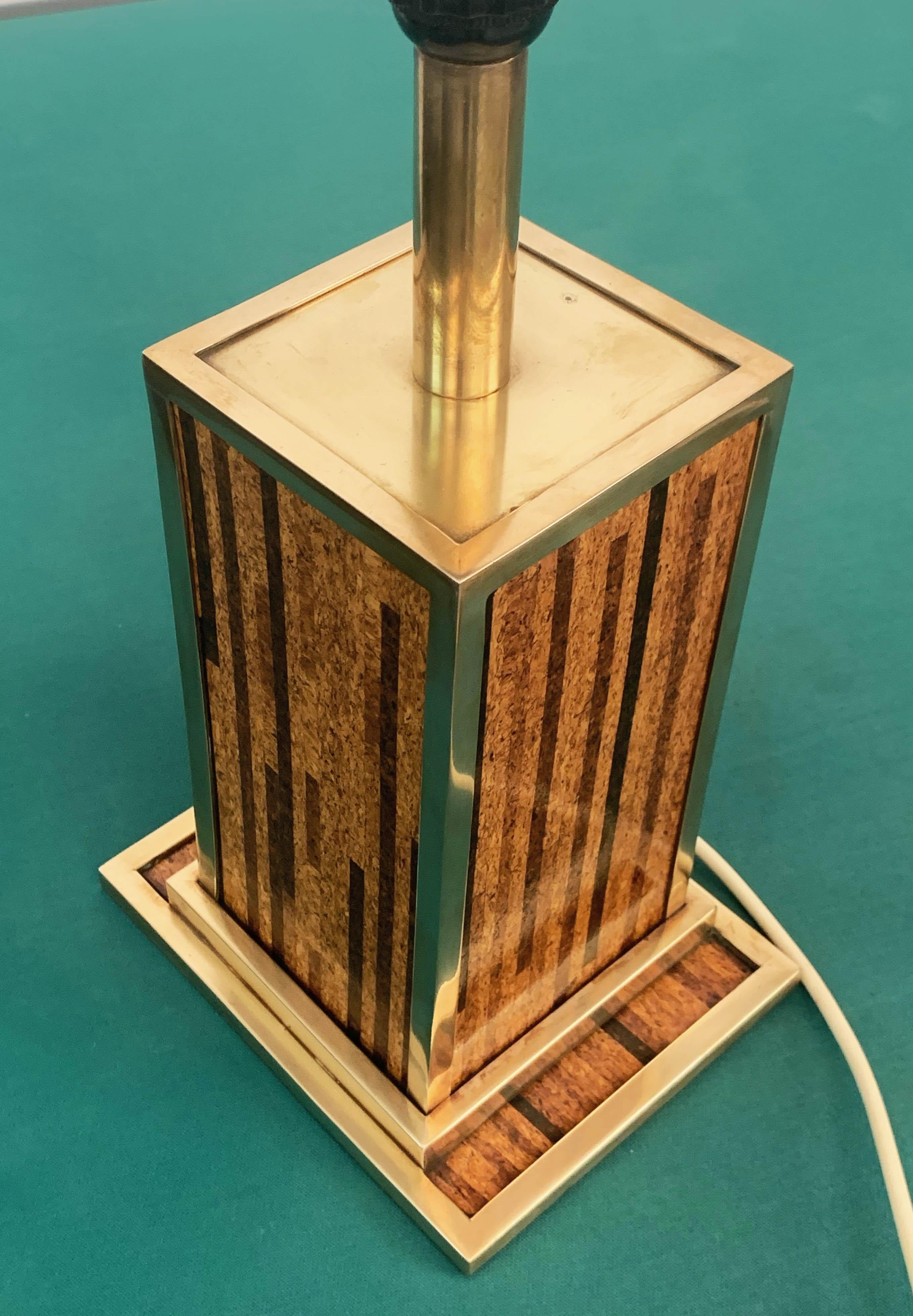 Midcentury Willy Rizzo Style Brass and Cork Table Lamp, 1970s 7