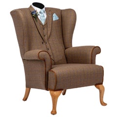 Midcentury Wing Back Armchair 'the Saville Row’ Bespoke Armchair Unique
