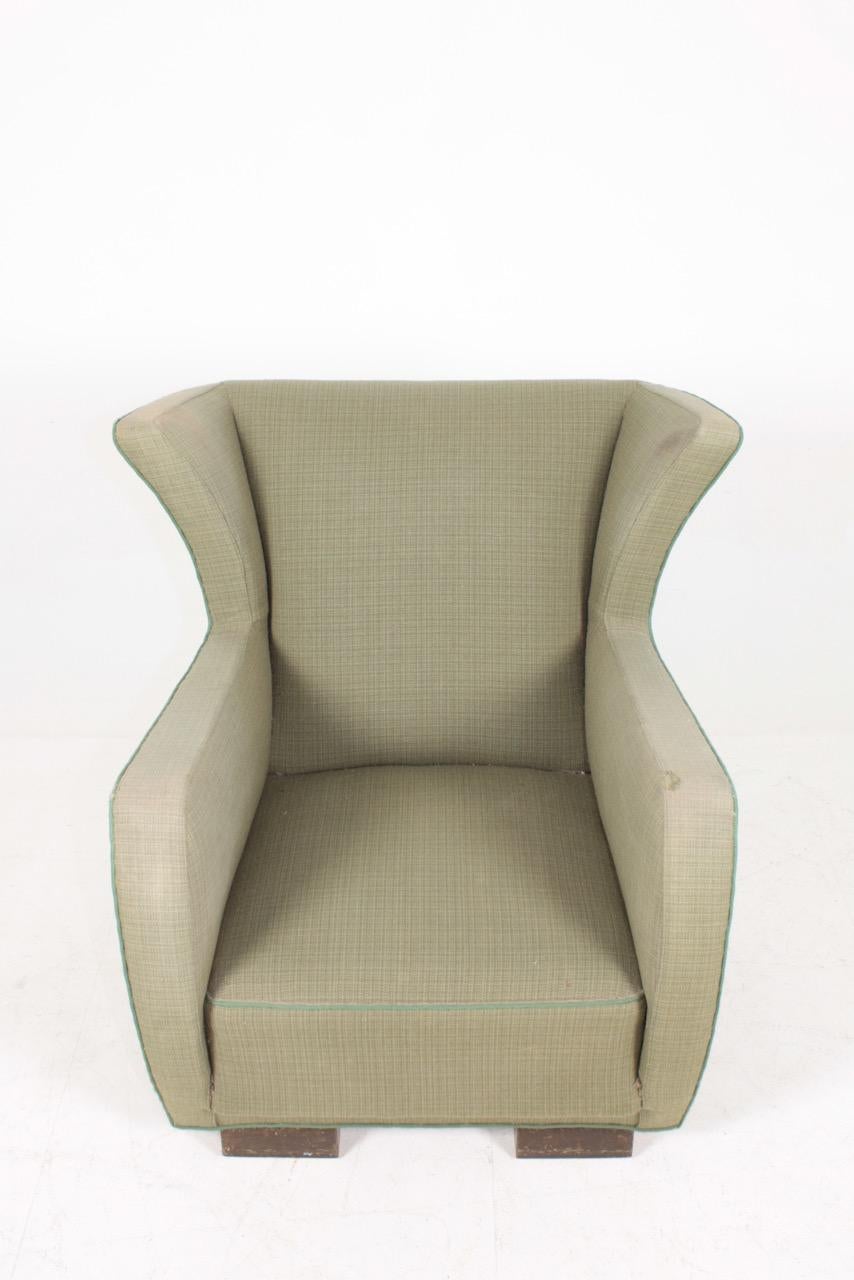 Mid-Century Modern Midcentury Wingback Chair, 1940s For Sale
