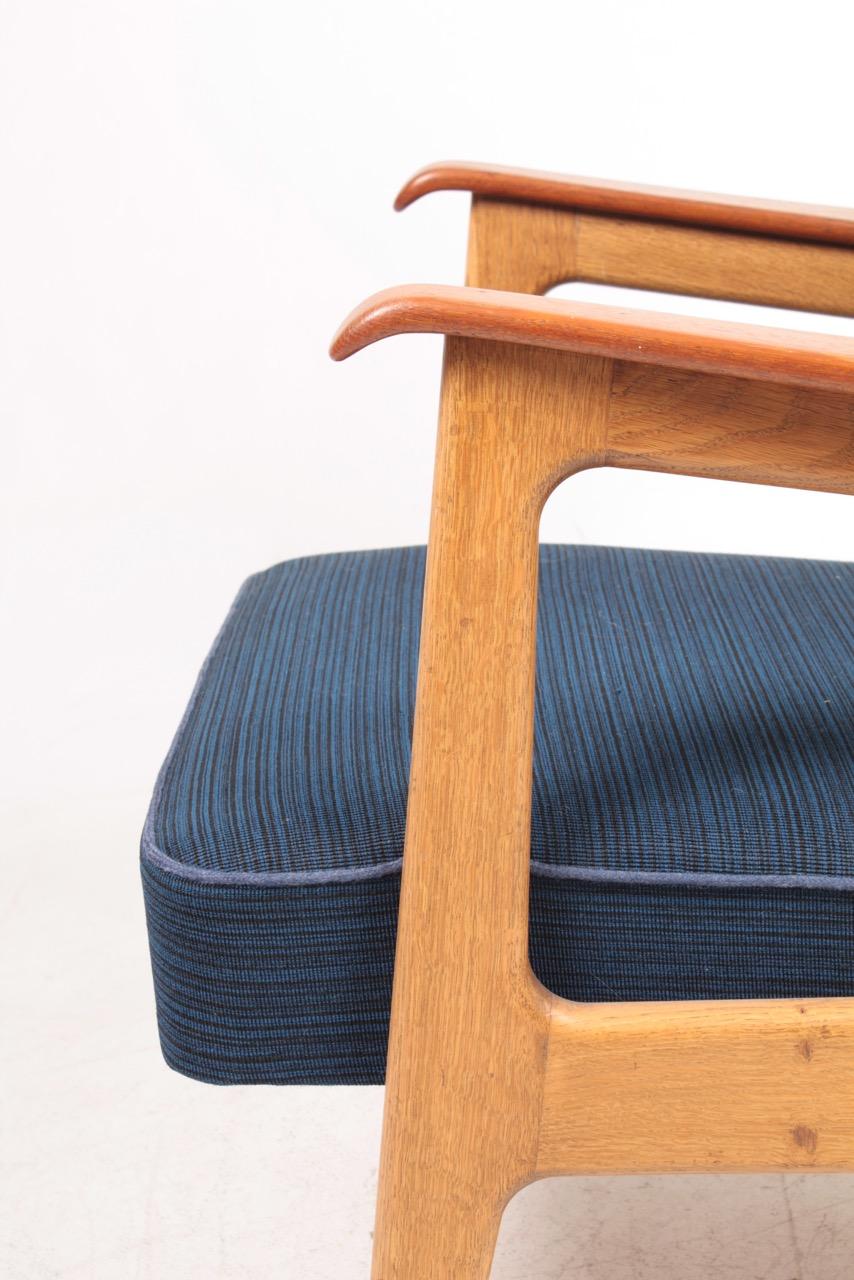 Scandinavian Modern Midcentury Wingback Chair in Teak and Oak, Danish Design, 1960s