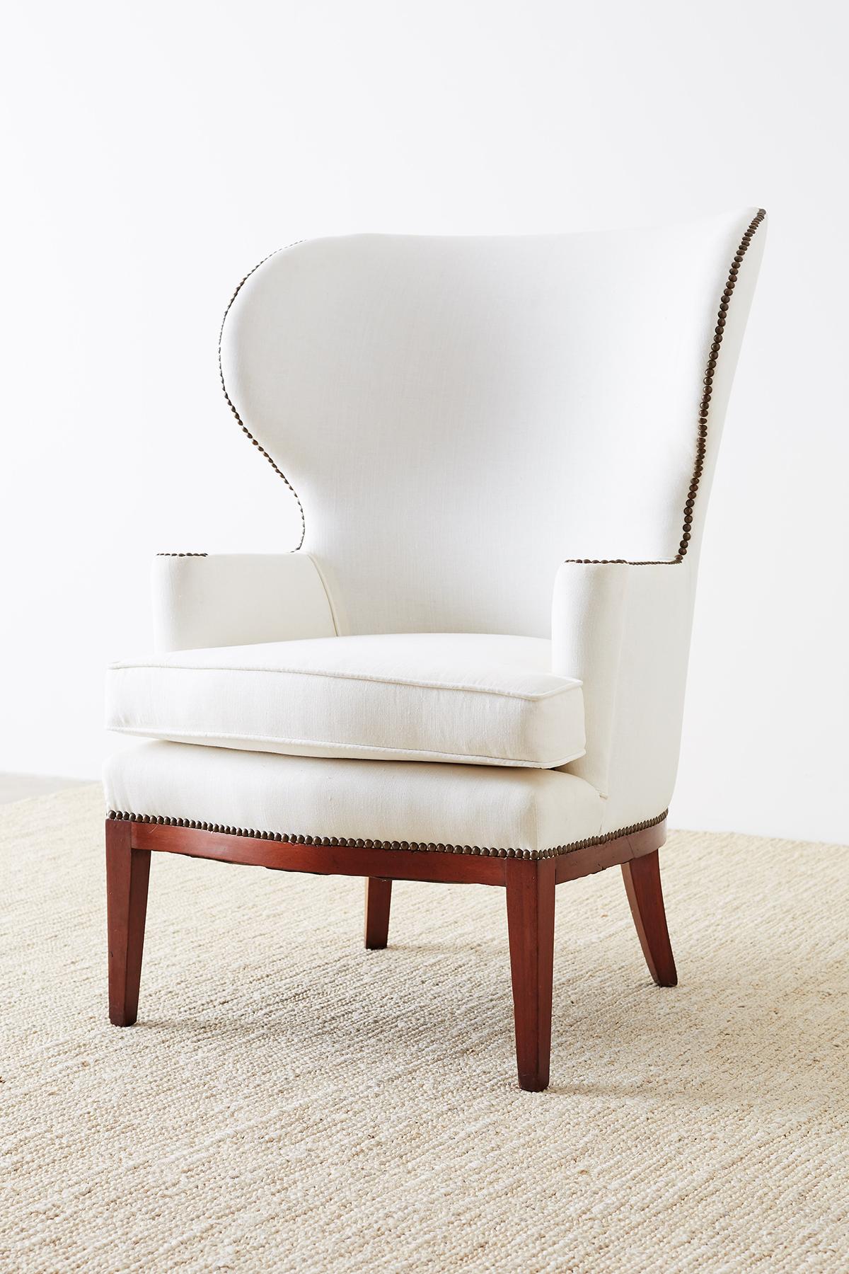 Midcentury Wing Chair by Edward Wormley for Dunbar In Good Condition In Rio Vista, CA