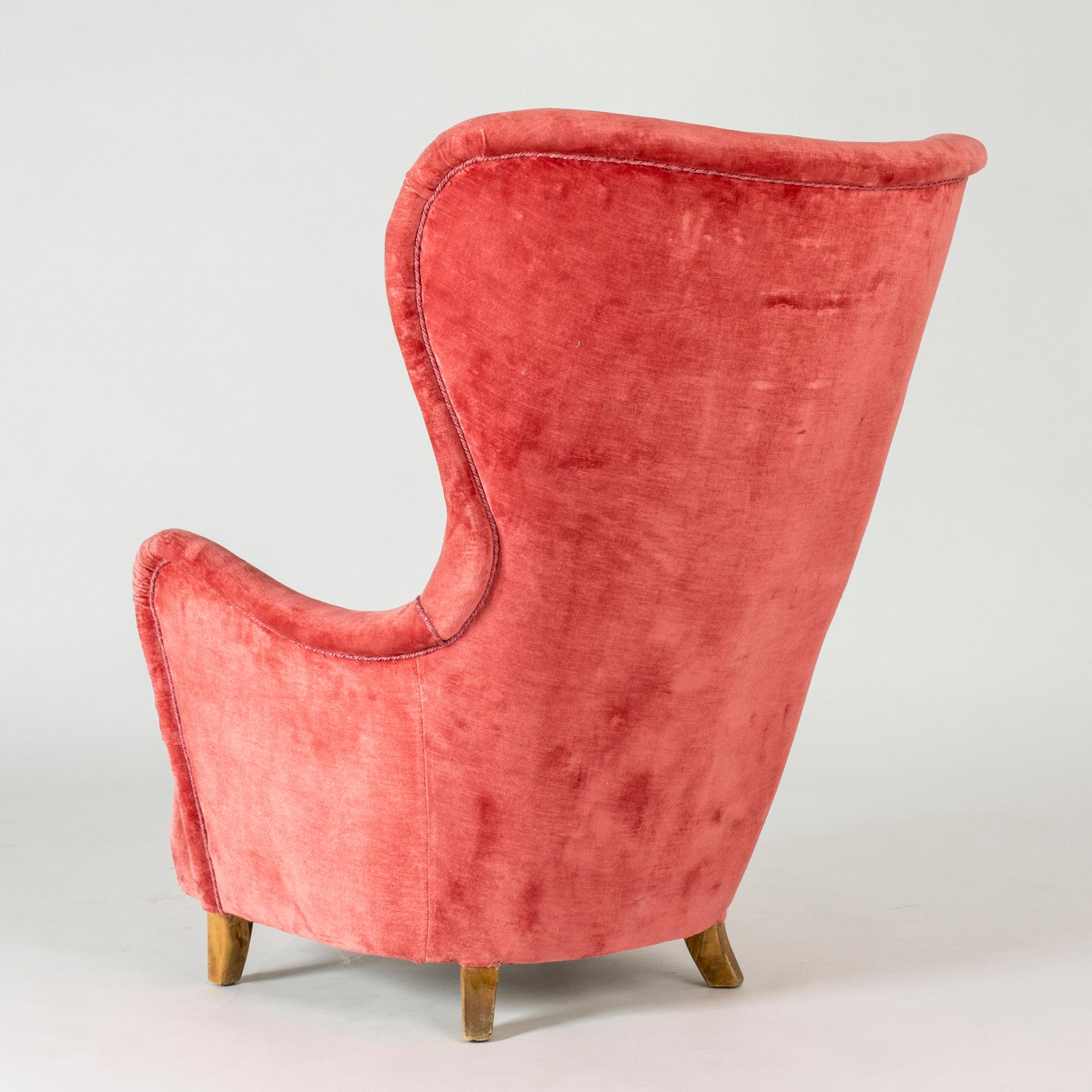 Midcentury Wingback Armchair by Sten Blomberg In Good Condition In Stockholm, SE