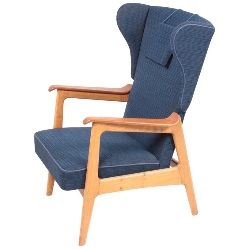 Midcentury Wingback Chair in Teak and Oak, Danish Design, 1960s